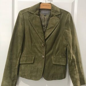 Ann Taylor Avocado Green Suede Jacket 2